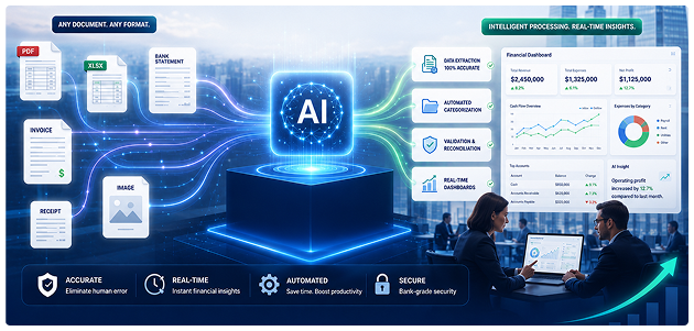 AI document processing illustration